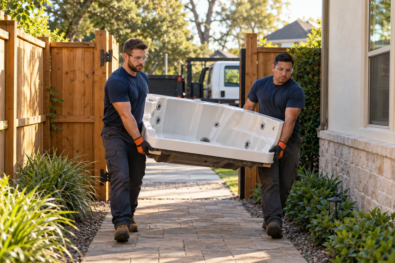 Hot Tub Hauling service scene